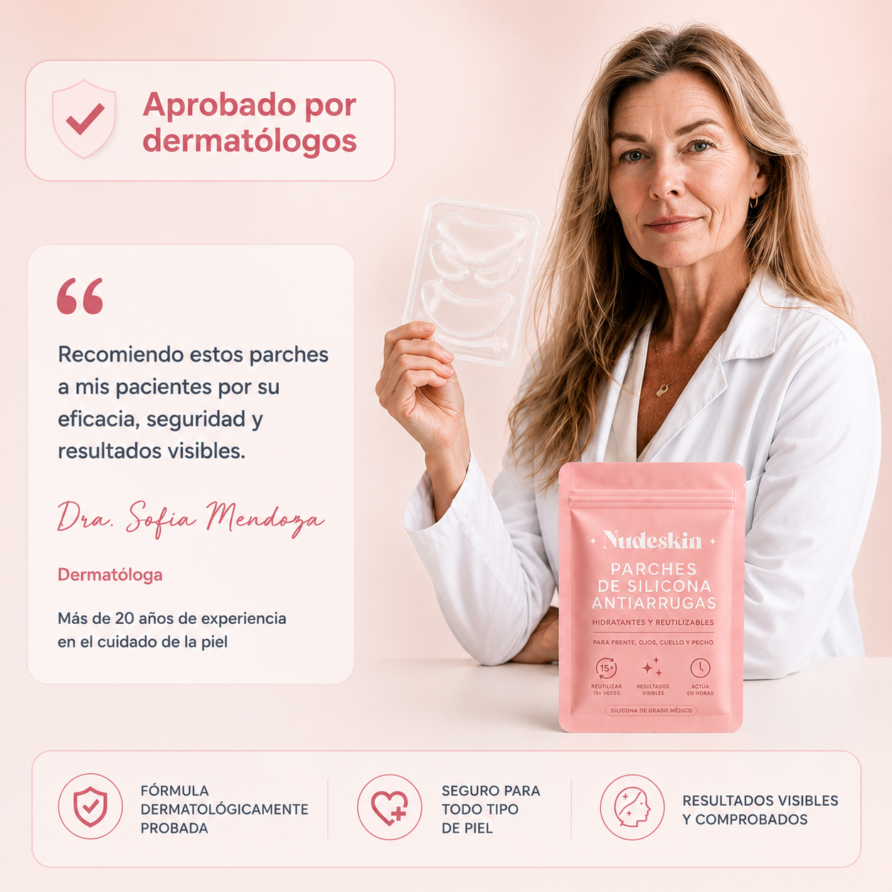 Parches de silicona antiarrugas del sueño 🌙